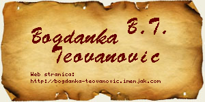 Bogdanka Teovanović vizit kartica